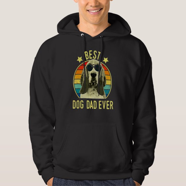 Mens Best Dog Dad Ever Basset Hound Father's Day Hoodie (Front)