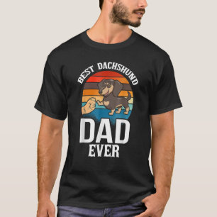 Mens Best Dog Dad Ever Dachshund Retro Vintage Fat T-Shirt