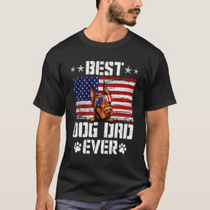Mens Best Dog Dad Ever Doberman American Flag 4th T-Shirt