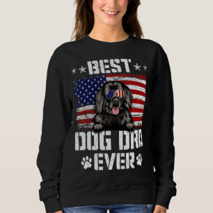 Mens Best Dog Dad Ever Newfoundland American Flag Sweatshirt