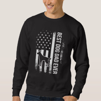 Mens Best Dog Dad Ever Patriot America Flag 4th Of Sweatshirt