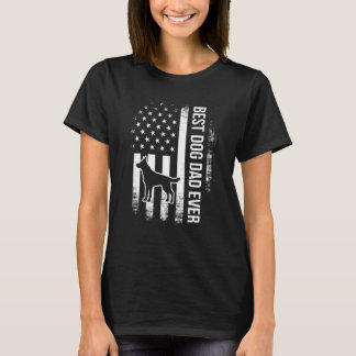 Mens Best Dog Dad Ever Patriot America Flag 4th Of T-Shirt