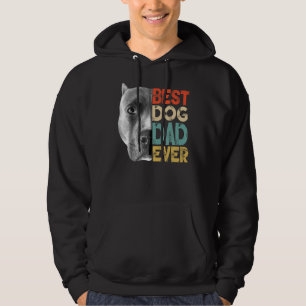 Mens Best Dog Dad Ever Pitbull Father's Day Retro Hoodie