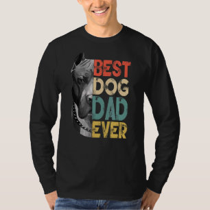 Mens Best Dog Dad Ever Pitbull Father's Day Vinta T-Shirt