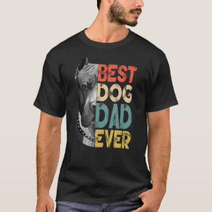 Mens Best Dog Dad Ever Pitbull Father's Day Vinta T-Shirt