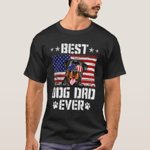 Mens Best Dog Dad Ever Rottweiler American Flag 4t T-Shirt