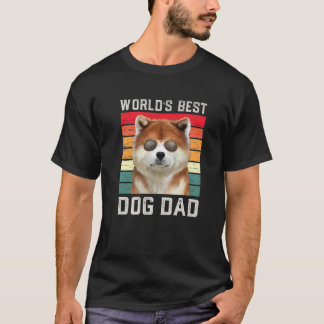 Mens Best Dog Dad Vintage Akita T-Shirt