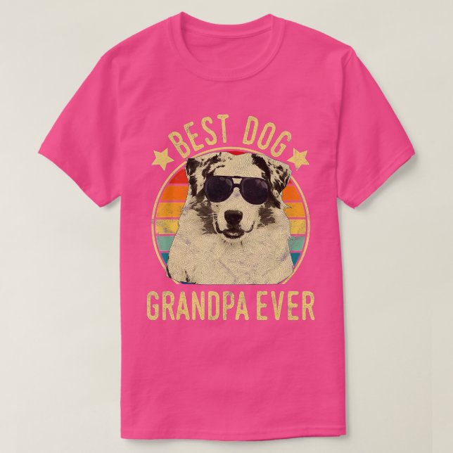 Mens Best Dog Grandpa Ever Australian Shepherd Fat T-Shirt (Design Front)