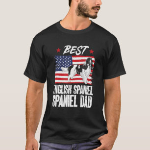 Mens Best English Springer Spaniel Dad American Fl T-Shirt