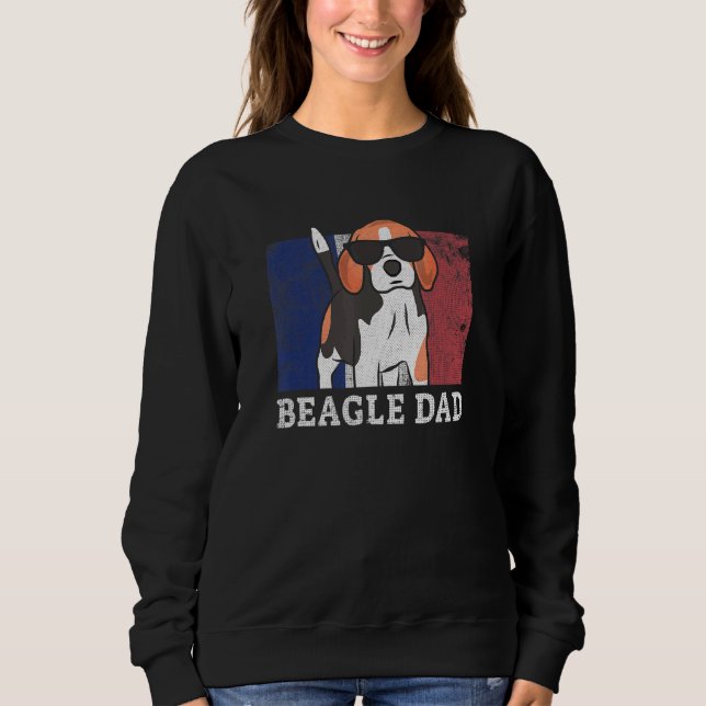 Mens Best Father Beagle French Flag Pride Beagle D Sweatshirt (Front)