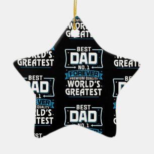 Men's Best Father Dad World's Greatest No.1 Ceramic Tree Decoration