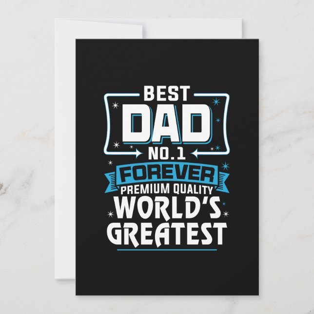 Men's Best Father Dad World's Greatest No.1 Invitation (Front)