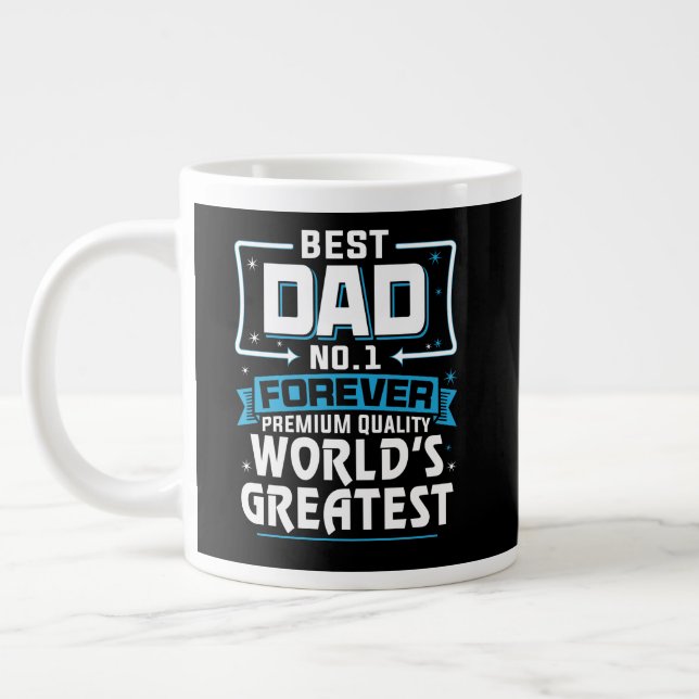 Men's Best Father Dad World's Greatest No.1 Large Coffee Mug (Left)