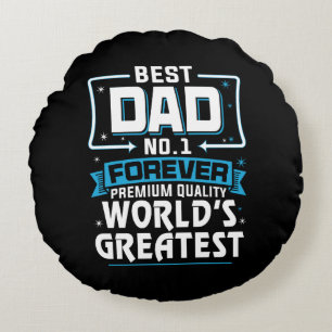 Men's Best Father Dad World's Greatest No.1 Round Cushion
