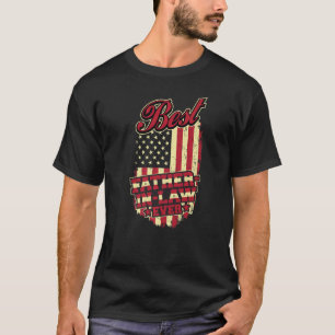 Mens Best Father In Law Ever Patriotic Vintage Ame T-Shirt