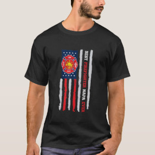 Mens Best Firefighter Napa Ever Us Flag Fireman Fa T-Shirt