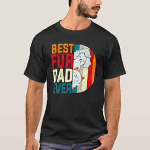Mens Best Fur Dad Ever Retro Vintage Sunset Dog  C T-Shirt