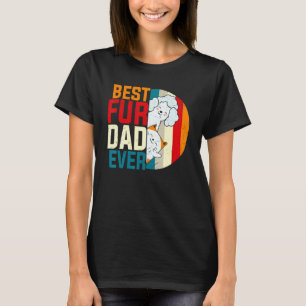 Mens Best Fur Dad Ever Retro Vintage Sunset Dog C T-Shirt