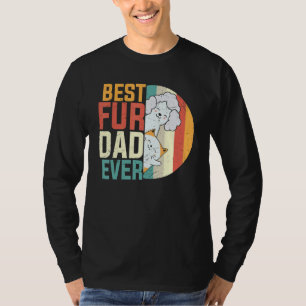 Mens Best Fur Dad Ever Retro Vintage Sunset Dog C T-Shirt