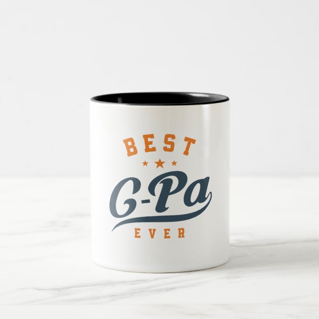 Mens Best G-Pa Ever Funny Grandpa Two-Tone Coffee Mug (Center)