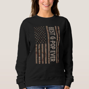 Mens Best G Pop Ever Us American Flag Grandpa Fat Sweatshirt