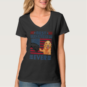 Mens Best Golden Retriever Dad Ever Vintage Dog T-Shirt