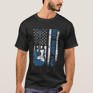 Mens Best Gramp Ever American Flag Guitar Christma T-Shirt