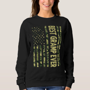 Mens Best Gramp Ever Us American Flag Grandpa Fat Sweatshirt