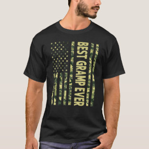 Mens Best Gramp Ever Us American Flag Grandpa Fat T-Shirt