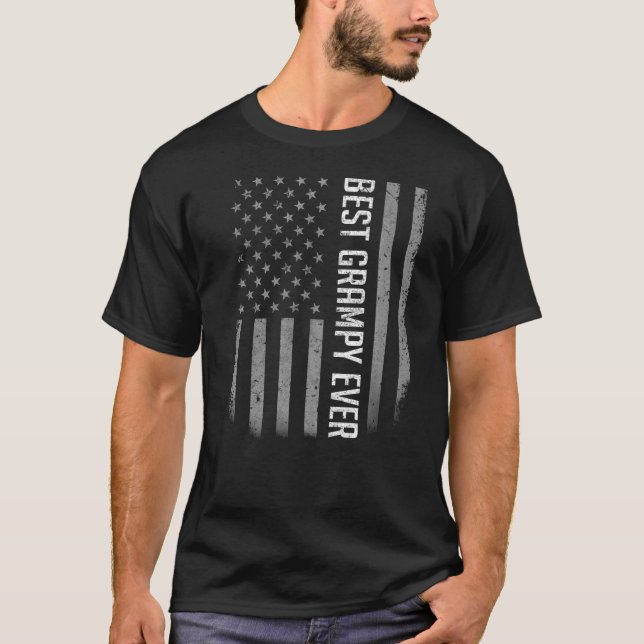 Mens Best Grampy Ever American Flag   For Father's T-Shirt (Front)