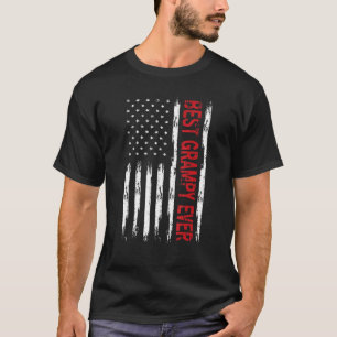 Mens Best Grampy Ever With Us American Flag Father T-Shirt