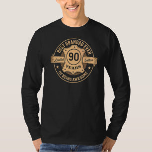 Mens Best Grandad Ever 90 Years Of Being Awesome T-Shirt