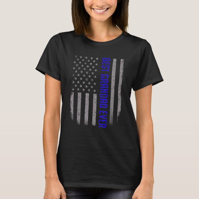 Mens Best Grandad Ever American Flag   For Father' T-Shirt (Front)