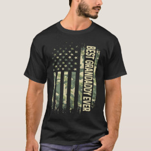 Mens Best Grandaddy Ever Camo American Flag Father T-Shirt
