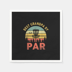 Mens  Best Grandpa By Par Disc Golf  Dad Fars Papa Napkin