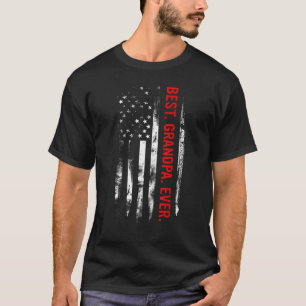 Mens Best Grandpa Ever Vintage US American Flag  F T-Shirt