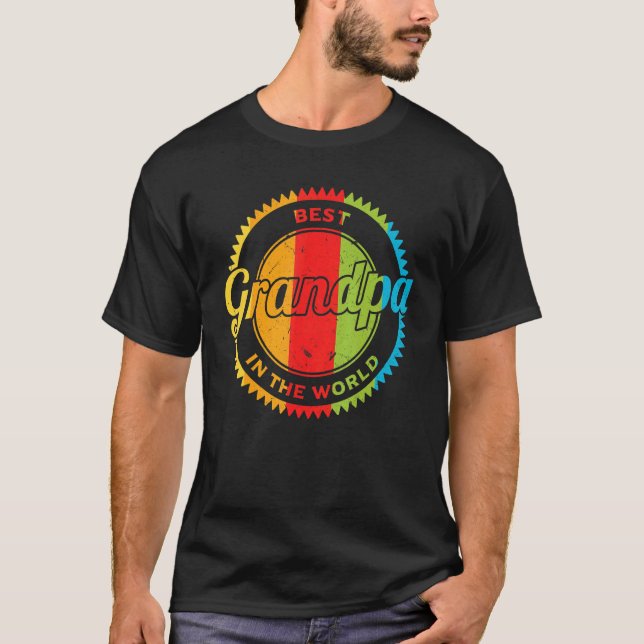 Mens best grandpa in the world grandfather Grandpa T-Shirt (Front)