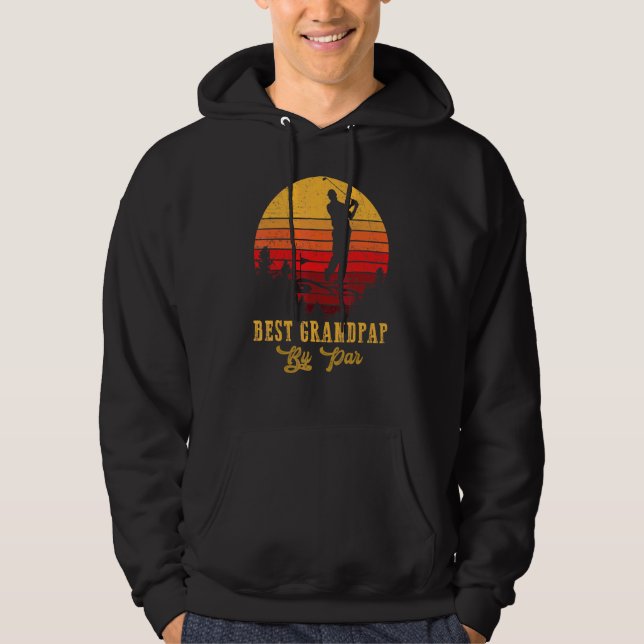 Mens Best Grandpap By Par Father's Day Golf Golfin Hoodie (Front)