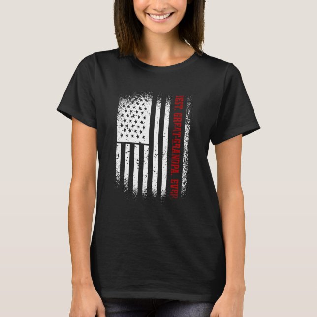 Mens Best Great Grandpa Ever   US Flag T-Shirt (Front)