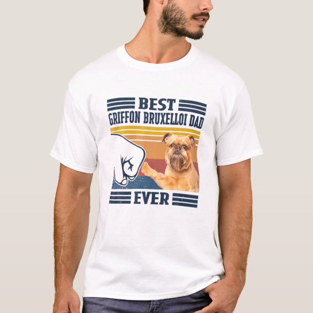 Mens Best Griffon Bruxellois Dad Ever Funny Dog Lo T-Shirt (Front)