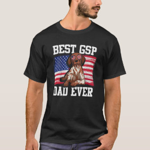 Mens Best GSP Dad Ever US Flag German Shorthaired T-Shirt