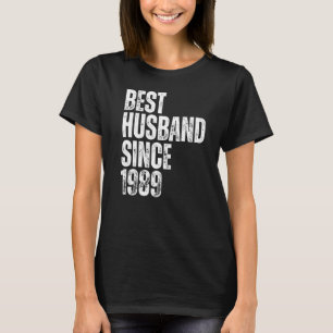 Mens Best Husband Since 1989 Vintage Wedding Anniv T-Shirt