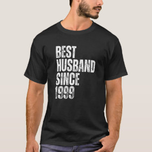 Mens Best Husband Since 1999 Vintage Wedding Anniv T-Shirt