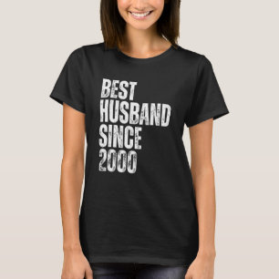 Mens Best Husband Since 2000 Vintage Wedding Anniv T-Shirt