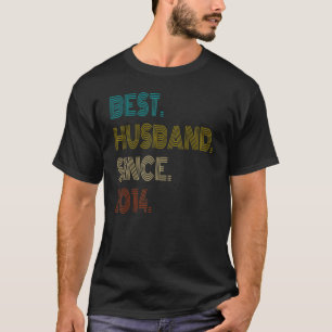 Mens Best Husband Since 2014 Vintage Couples Marri T-Shirt