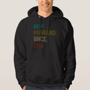 Mens Best Husband Since 2019 Vintage Couples Marri Hoodie