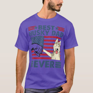Mens Best Husky Dad Ever Vintage Dog Lover T-Shirt