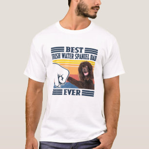 Mens Best Irish Water Spaniel Dad Ever Funny Dog L T-Shirt