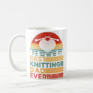 Mens Best Knitting Dad Ever Funny Vintage Knitting Coffee Mug