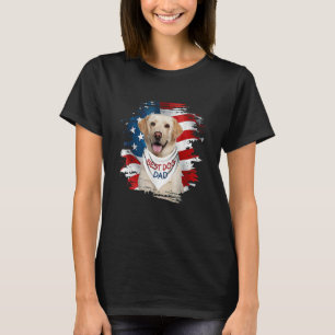 Mens Best Labrador Dad Ever American Flag Dog Fath T-Shirt